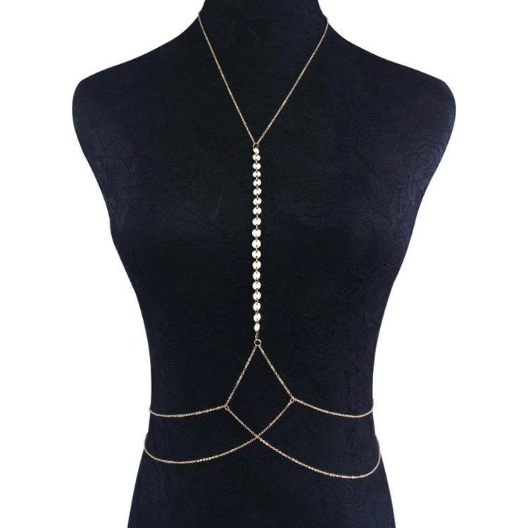 

Sequins cross body chains women summer beach bikini chain sexy jewelry