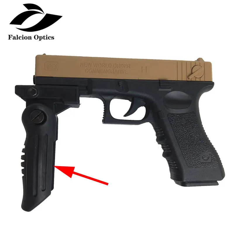 

Outdoor Sports Game Model Lol Nylon Tactical M4 Front Grip Duckbill AK Grip Folding Grip MP7 Water Bullet Gun Accessories, Black