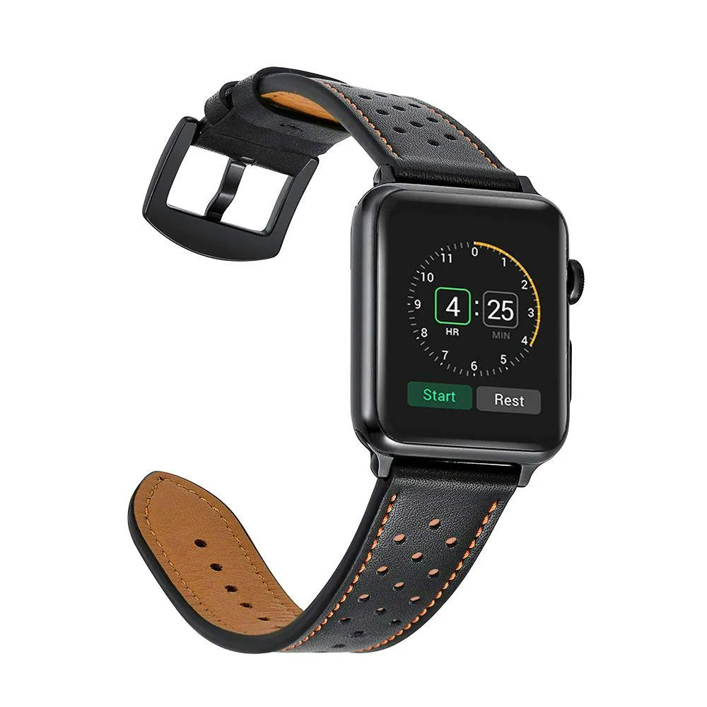 

Watch Strap for Apple Watch Band 44mm 40mm 42mm 38mm Leather Strap for Apple Watch Series 6 5 4 3 2 1, Black,brown