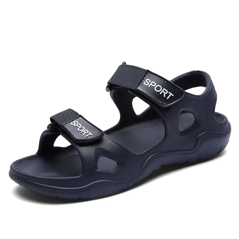 

Hot sale mens sandals lightweight EVA beach sandals outdoor flat sandals, Black/blue/grey