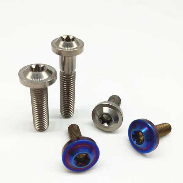 

PYTITTANS Factory price Titanium alloy button head bolt m6x10 blue anodized 3/8-24 gr5, Metal
