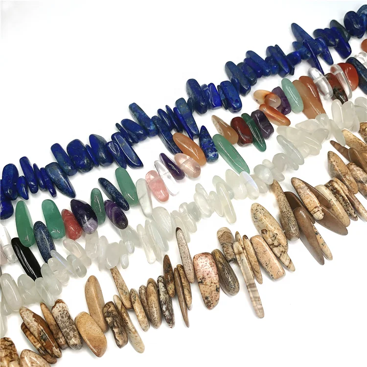 

Hot Sale Colorful Chip Beads 18-20mm Picture Jasper Irregular Lapis Gemstone, 100% natural color