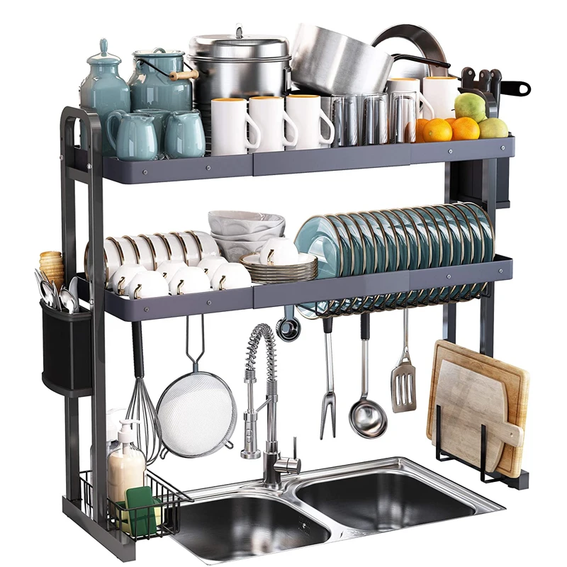 

Citylife Dish Drainer 2 Tier Large Stainless Steel Kitchen Counter Organizer Storage Shelf Over The Sink Dish Drying Rack