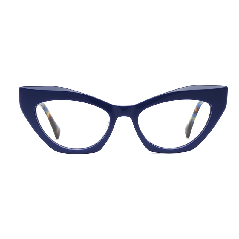 

2022 Newest Vintage Design Frame Custom Logo Women Cat Eye Acetate Frame Optical Glasses Eyeglasses