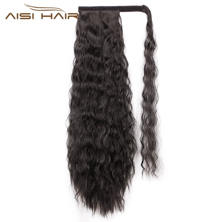 

Aisi Hair Long Nature Black Wave Ponytails Clip In Hairpiece Ponytail Heat Resistant Synthetic Fiber Hair Extensions For Women