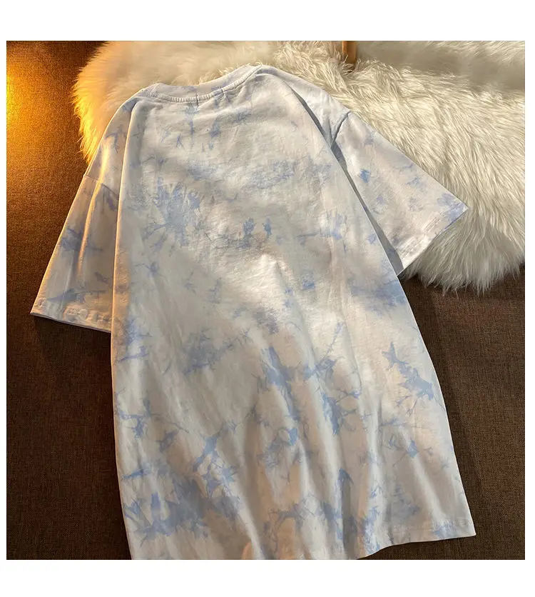 

Wholesale Printed Logo Tie Dye Design Short Sleeve Tee Tops Tie Dye Design, Customized as your request