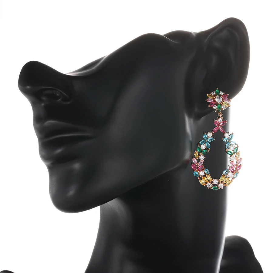 

earring-652 xuping Fast shipping women gold plated rainbow stud earrings jewelry