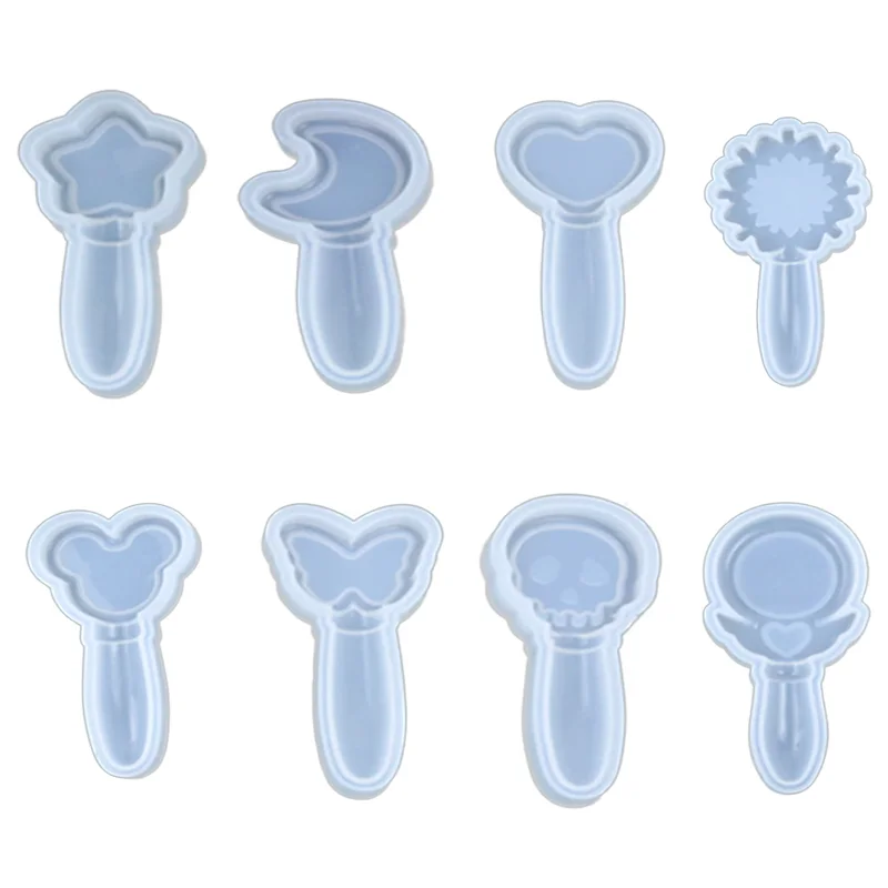 

Diy crystal drops magic mirror silicone mold epoxy resin magic wand cake tool toy soap silicone mold, White