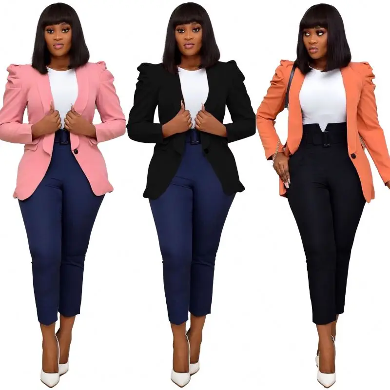 

Custom Fashion Short Casual Office Elegant Jacket Woman Coat, As showed