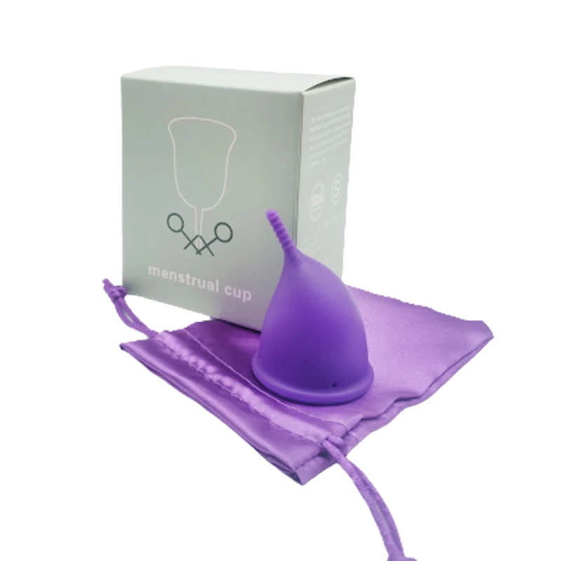 

Menstrual Cup Customized Size and Printing Logo Moon Cups, Purple /blue/ pink/transparent/customized color