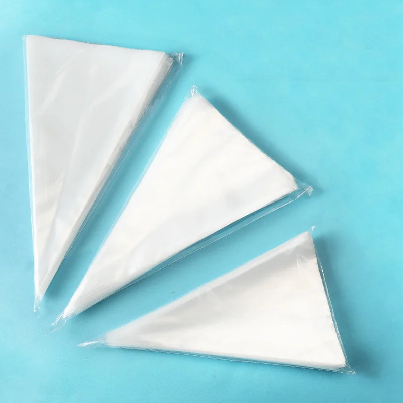 

50pcs PE transparent thick piping bag disposable cake cookie squeezing cream flower bag cake tools, As picture