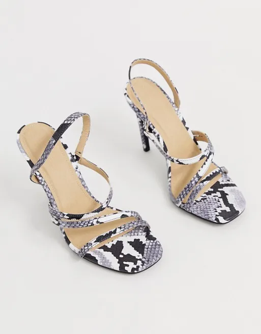 wide fit snake print heels