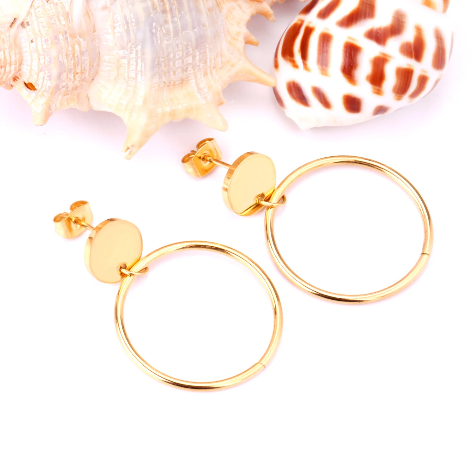 

Hot Sale High Quality Stainless Steel Earring for Ladies Gold Plated Earrings Jewelry Women Aretes colgantes Ohring gold