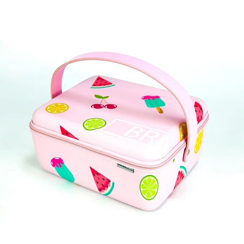 

Waterproof 2021 New Design French Japan Style Printed Picnic Box Thermal Lunch Box Camping EVA Food Carrying Case With Handle, Customized color