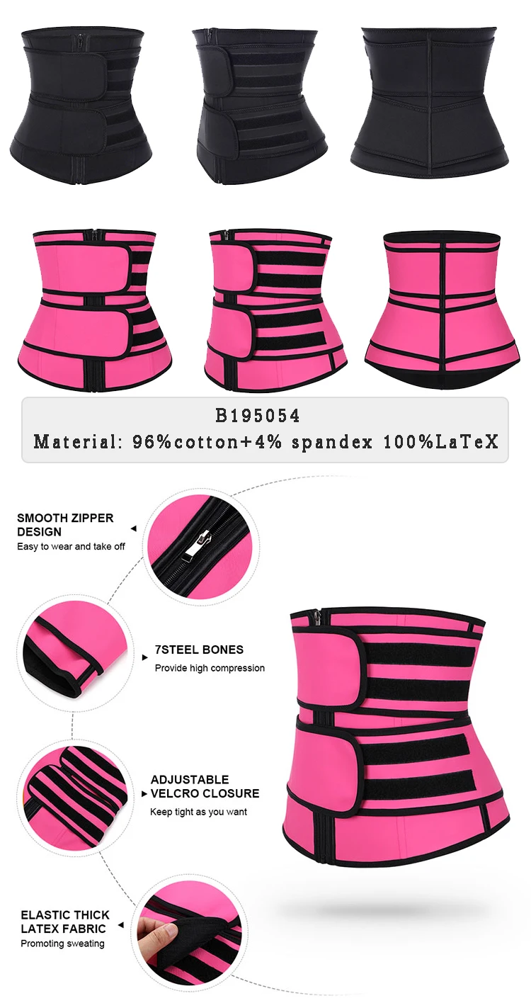 
Feelingirl Custom Logo Double Belt Compression Plus Size Shapewear Women Corset Latex Waist Trainer Cincher 