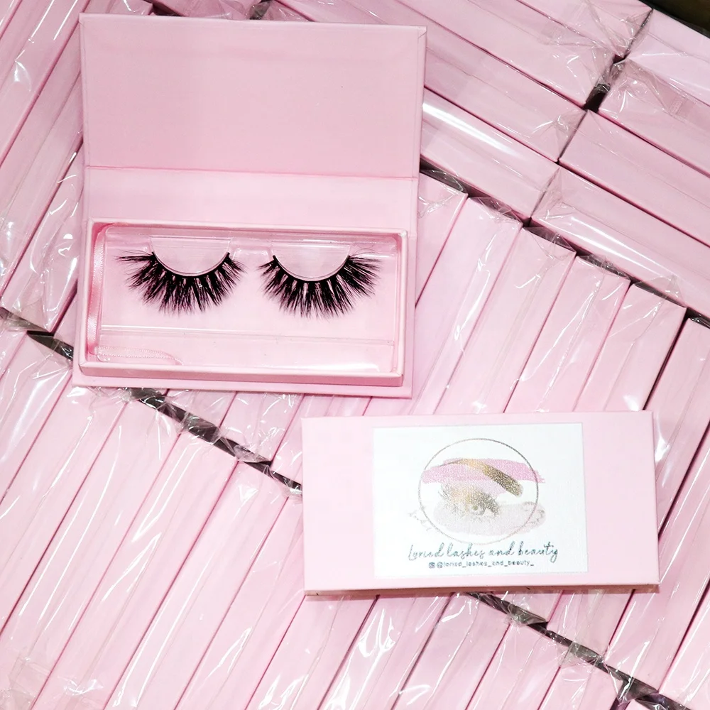 

Wholesale Best Quality Fluffy Real Mink Eyelash Custom 25MM Eyelashes Own Brand 3D Lashes Vendor, Black