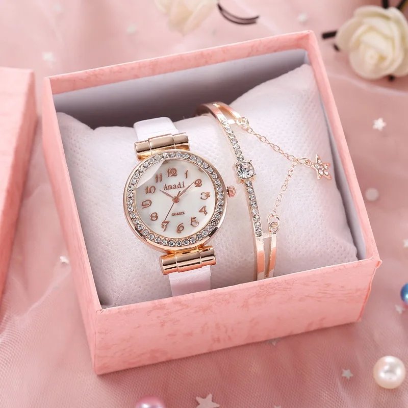 

Two Pieces/Set Watch Bracelet Gift Sets Christmas Custom Logo luxury watches women 2021for female Wholesale Promotional Items