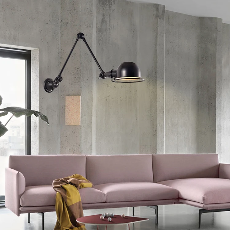 High Quality light fixtures industrial loft style lamp bedside E27 led wall light adjustable