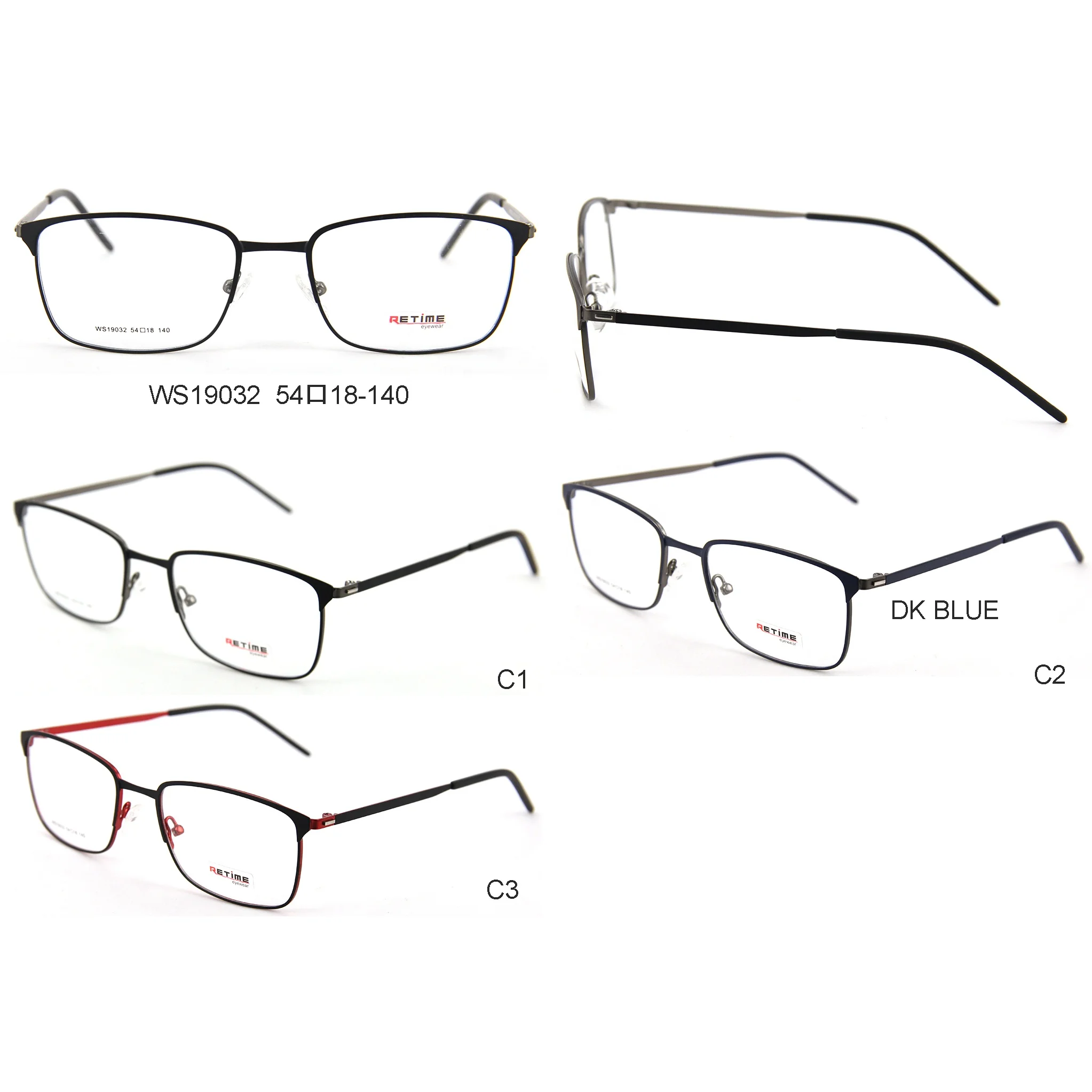 

RTS two tone color plating light thin metal optical frame glasses for men
