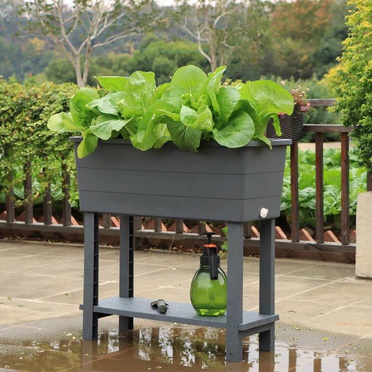 

Wholesale Plastic Self Watering Flower Vertical Pot Modern Rectangular Planter Garden Raised Beds For Vegetables