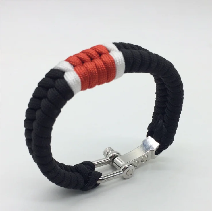 

2021 new style clasp bracelet rope ,outdoor sports emergency survival paracode clasp custom rope bracelet, National flags color