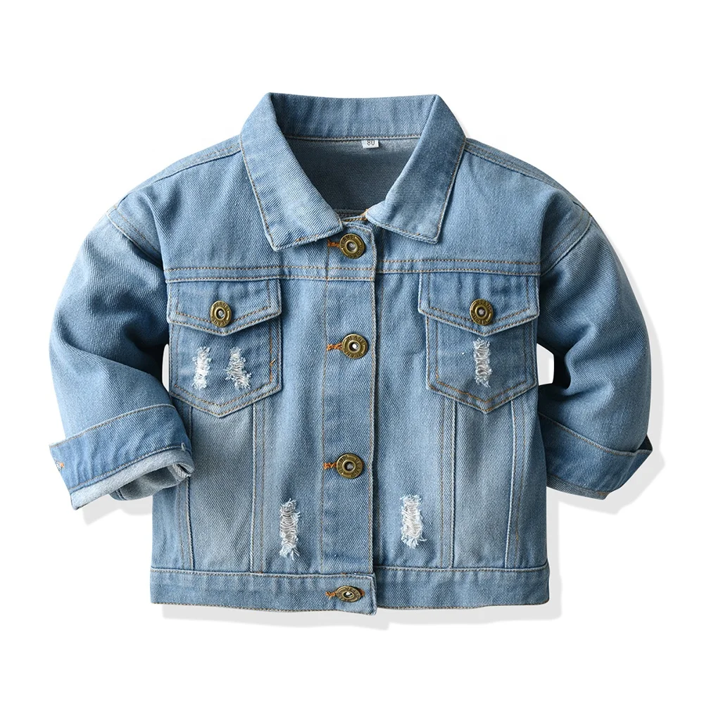 

Factory supply attractive cheap price wholesale high quality child kids jeans jackets, Blue