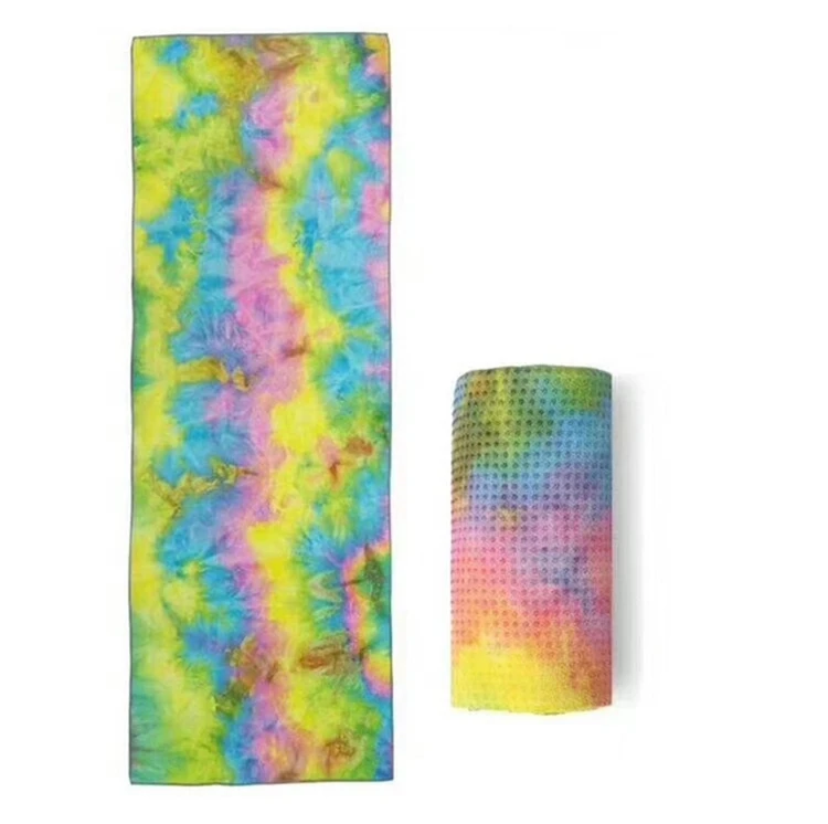 

Wholesale Eco-friendly Microfiber Tie-dye colorful printing yoga mat towel