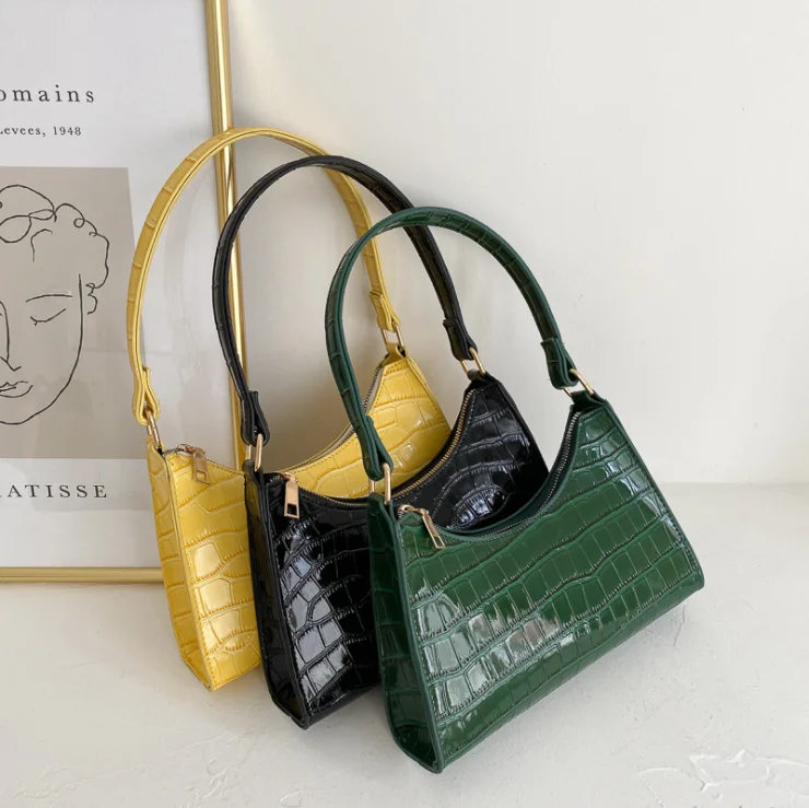 

2022 Factory Direct Sale Croc-embossed Shoulder Bags Women Hand Bags Leather Underarm Bag Handbags, Colors