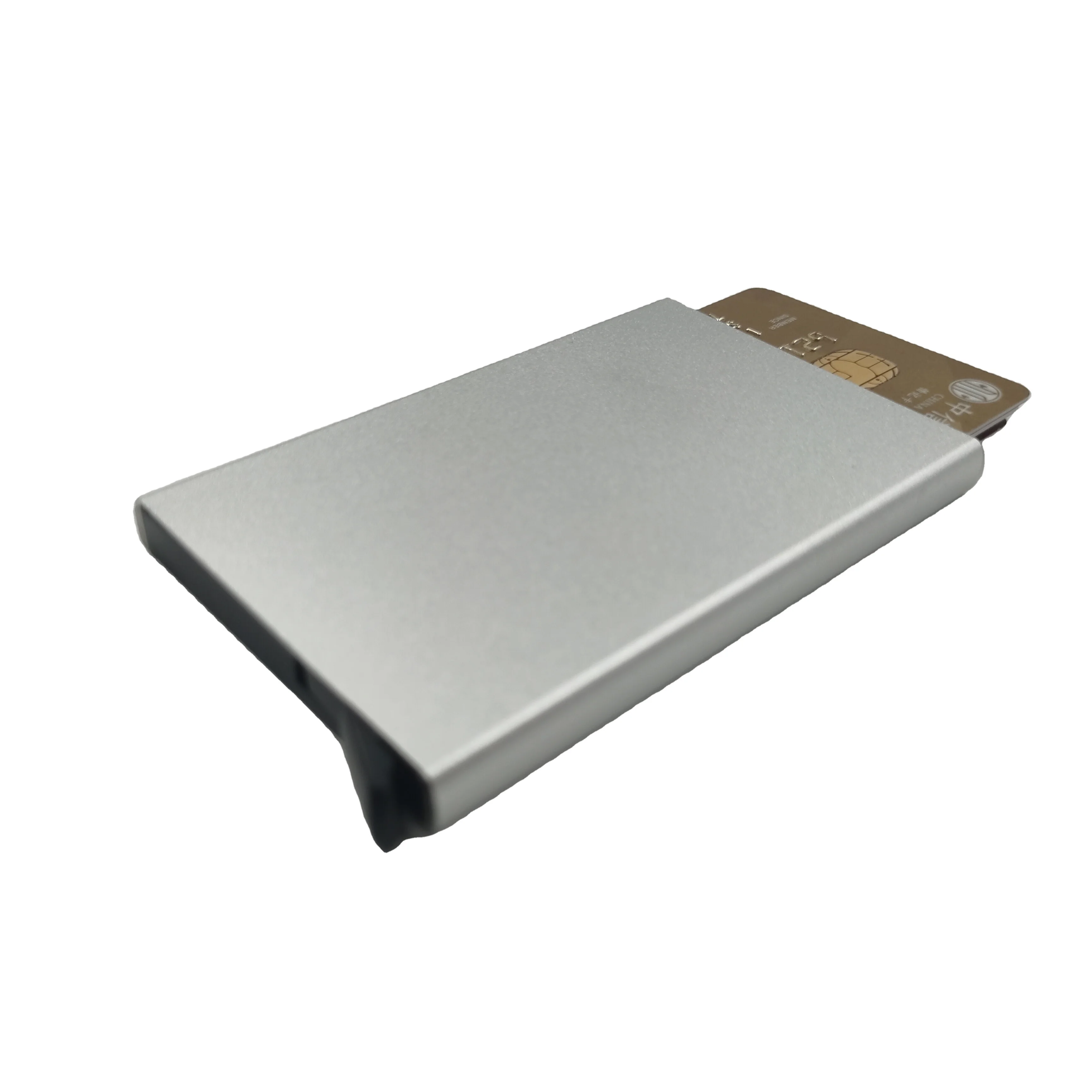 

Factory OEM Genuine slim aluminum RFID blocking pop up credit card holder