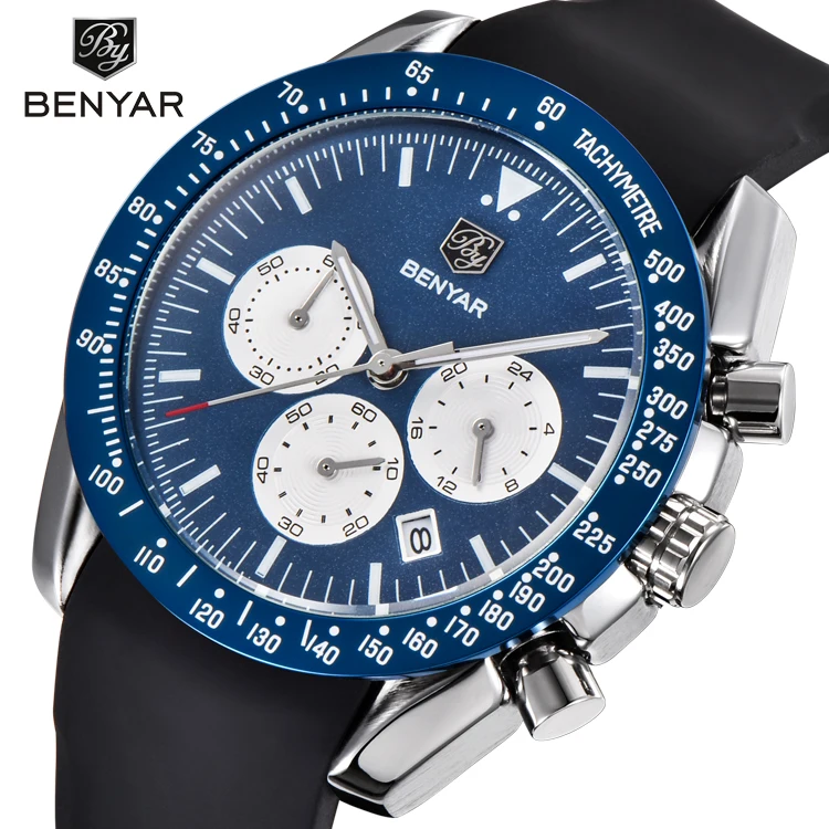 

BENYAR BY 5120 Fashion Brand Watch Waterproof Quartz Chronograph Watch Men Military Sports Watches Man Clock Relogio Masculino