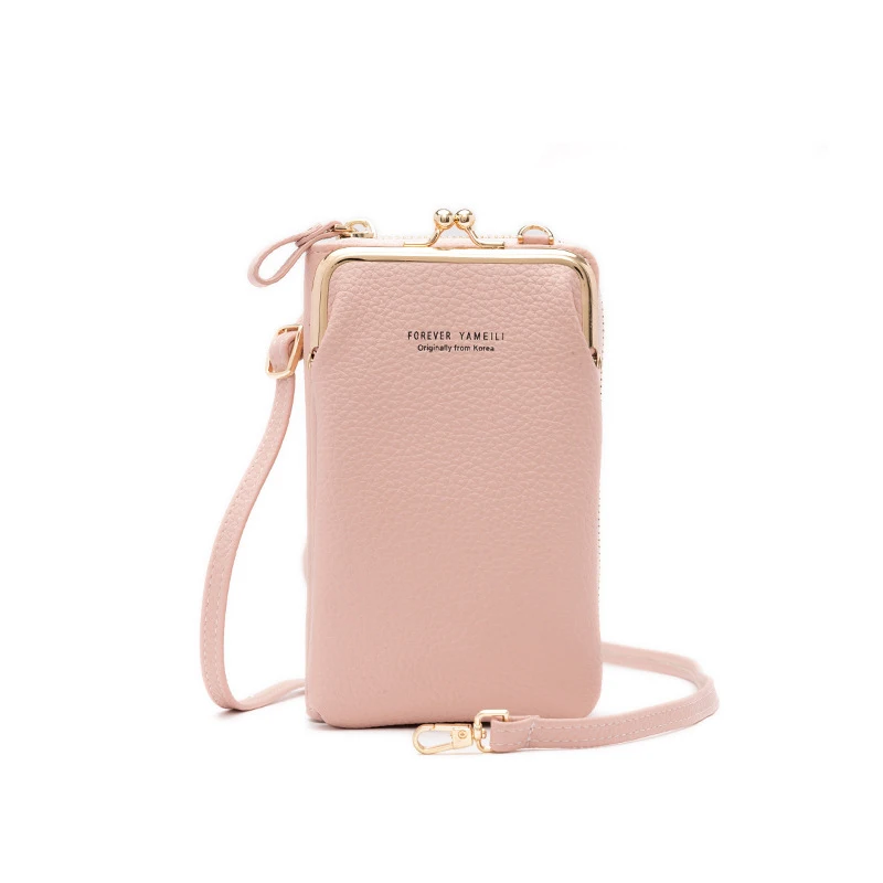 

Small Phone Crossbody Purse Wallet PU Leather shoulder Cell Phone Bag for Women with Zipper and kisslock, Purple, red, pink, blue, gray,yellow,green,black