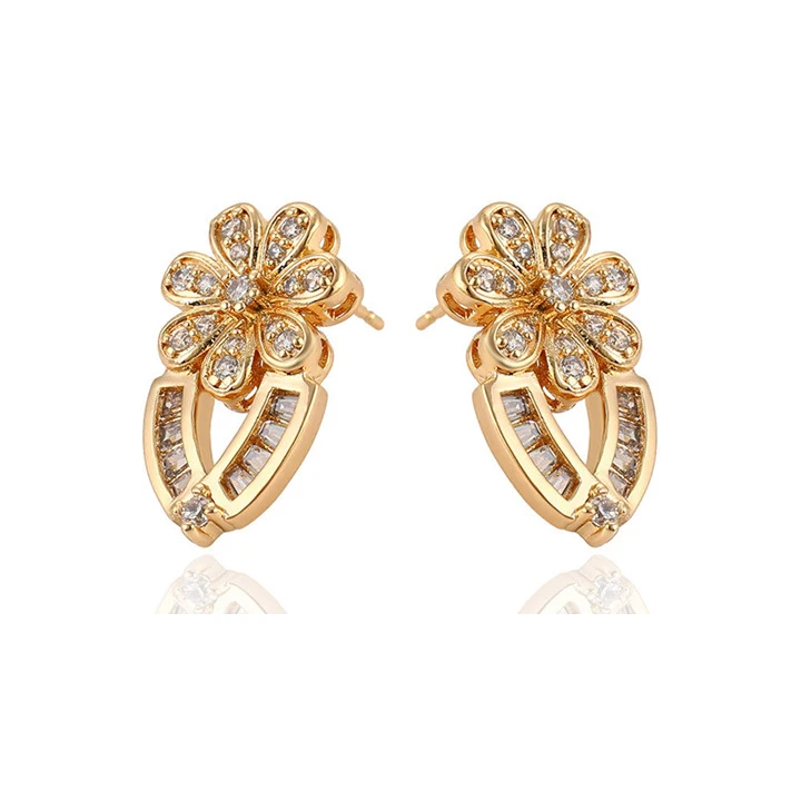 

92795 Xuping wholesale new style 18k color flower shaped stud earring