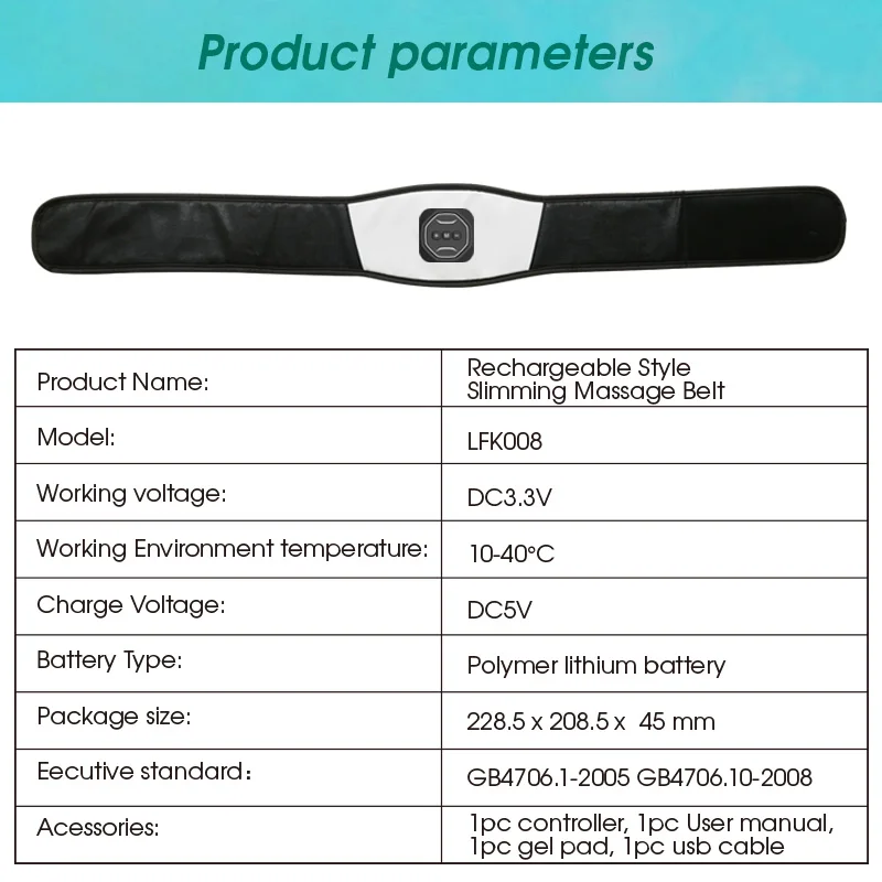 Ems Body Care Vibration Massage Slimming Heating Belt Machine Heated