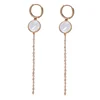 Long Silver Material Rose Gold Plated Chain Finding Sterling 925 Hoop Earring