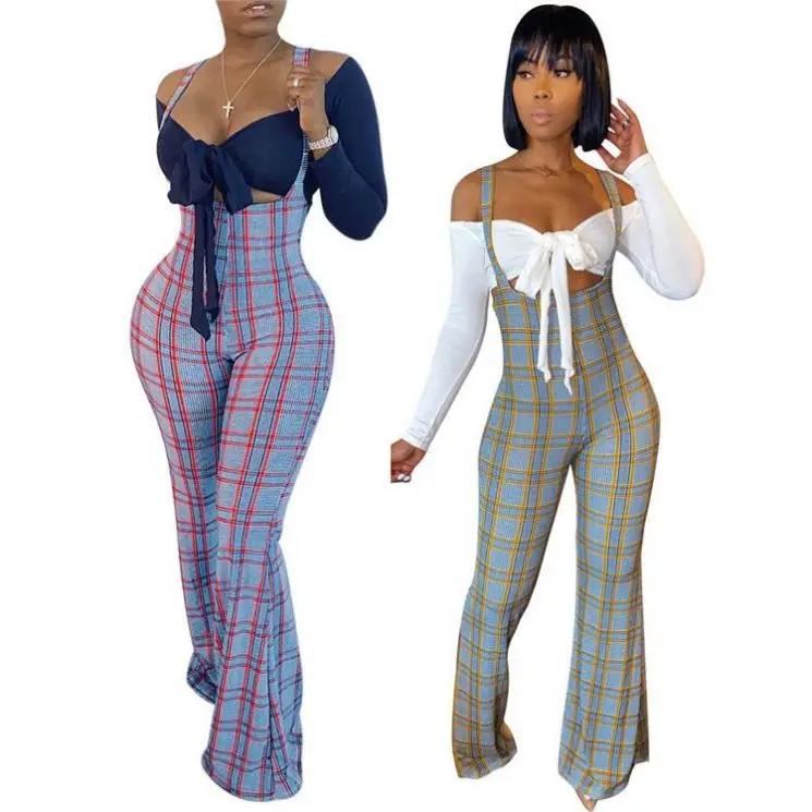 

2020 Fashion Women Sexy Skinny Off The Shoulder flare Pant Jumpsuit Two Piece Set