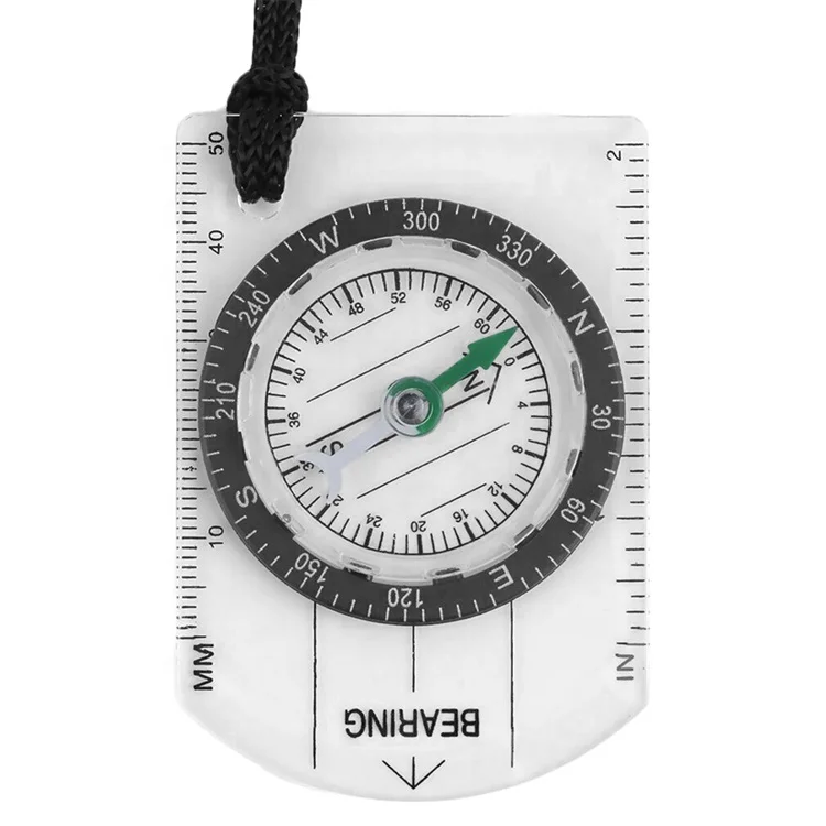 

Outdoor Hiking Survival Light Weight Orienteering Compass Professional Mini Compass with Scale Ruler
