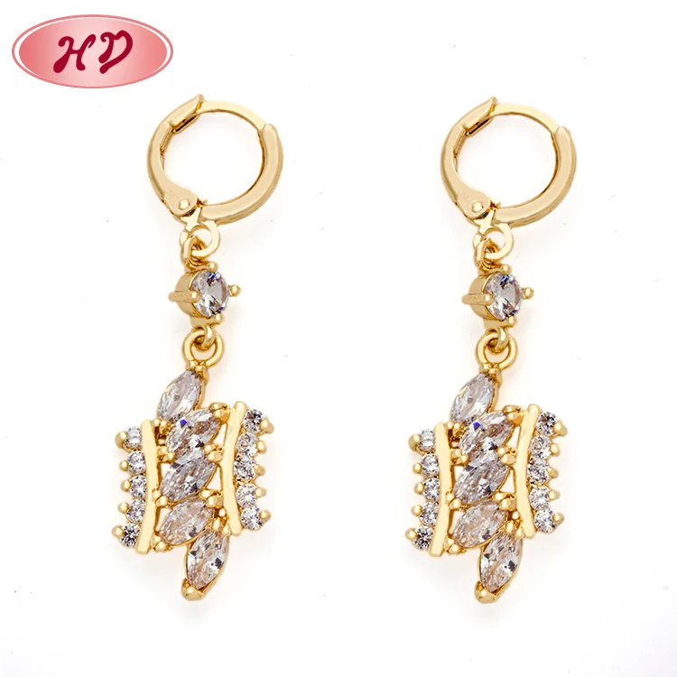 

Fashion Jewelry 2019 Gold Rainbow Cubic Zirconia Drop Earrings Drop Earring