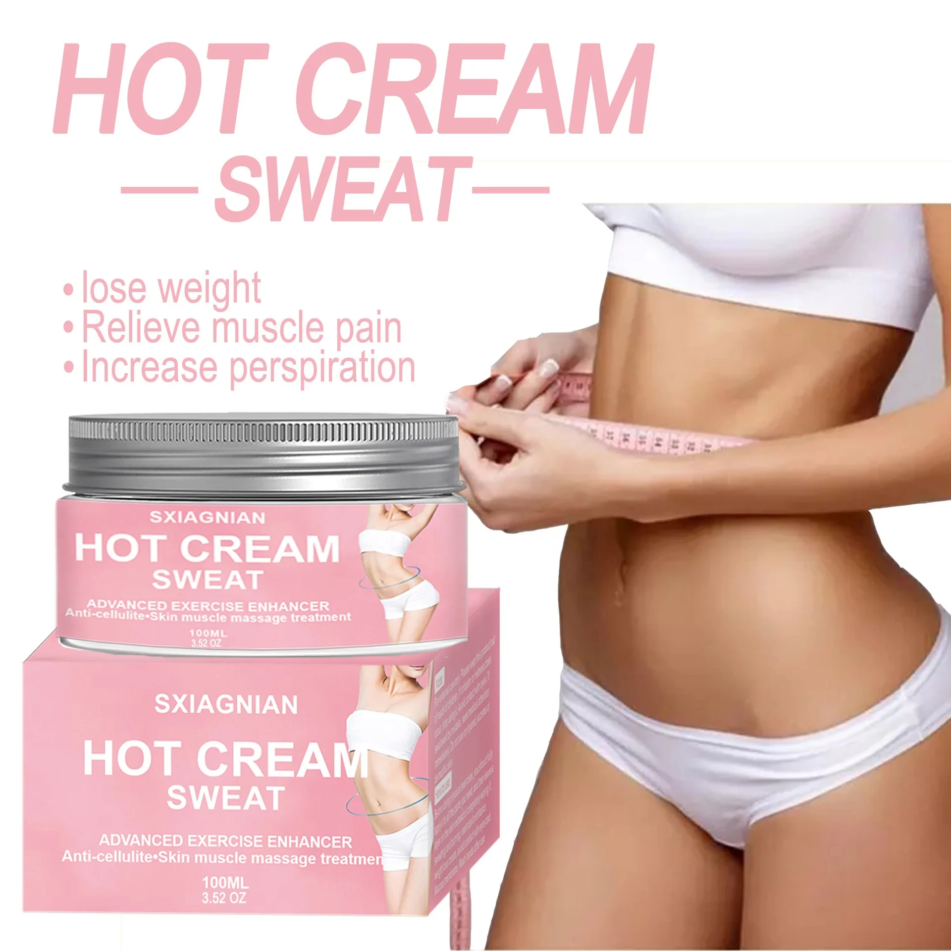 

100ml Organic herbal waist legs arms crema adelgazante hot cream fat burn private label slimming cream