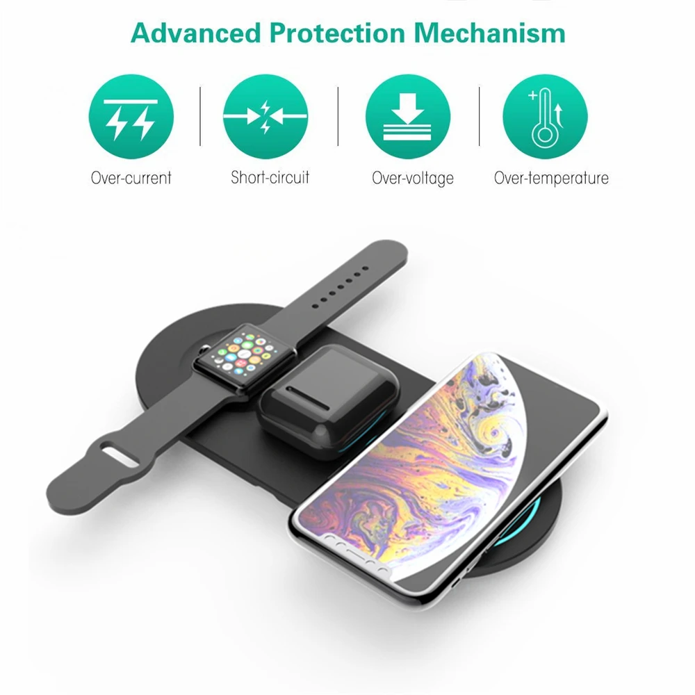 2019 trends Phone Accessories QI Wireless Charger with 3 coil Qi Wireless Charging Stand Ports