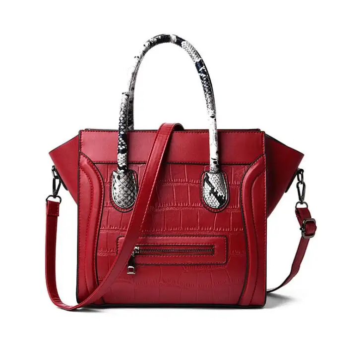 

2021 new leather women's bag fashion smiling face pu leather tote handbags for girl