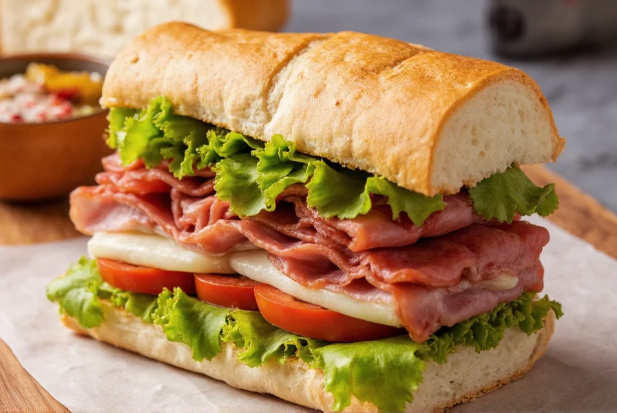 Sandwich layering technique showing ingredient placement