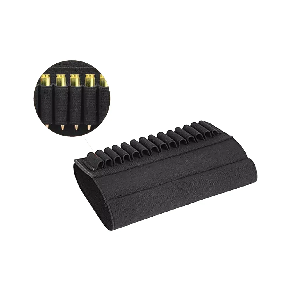 

Nylon Ammo 14Rounds Pouch Rifle Buttstock Ammo Holder Cartridge Shot gun Shell Magazine For Rifle Gun Accessories, Black