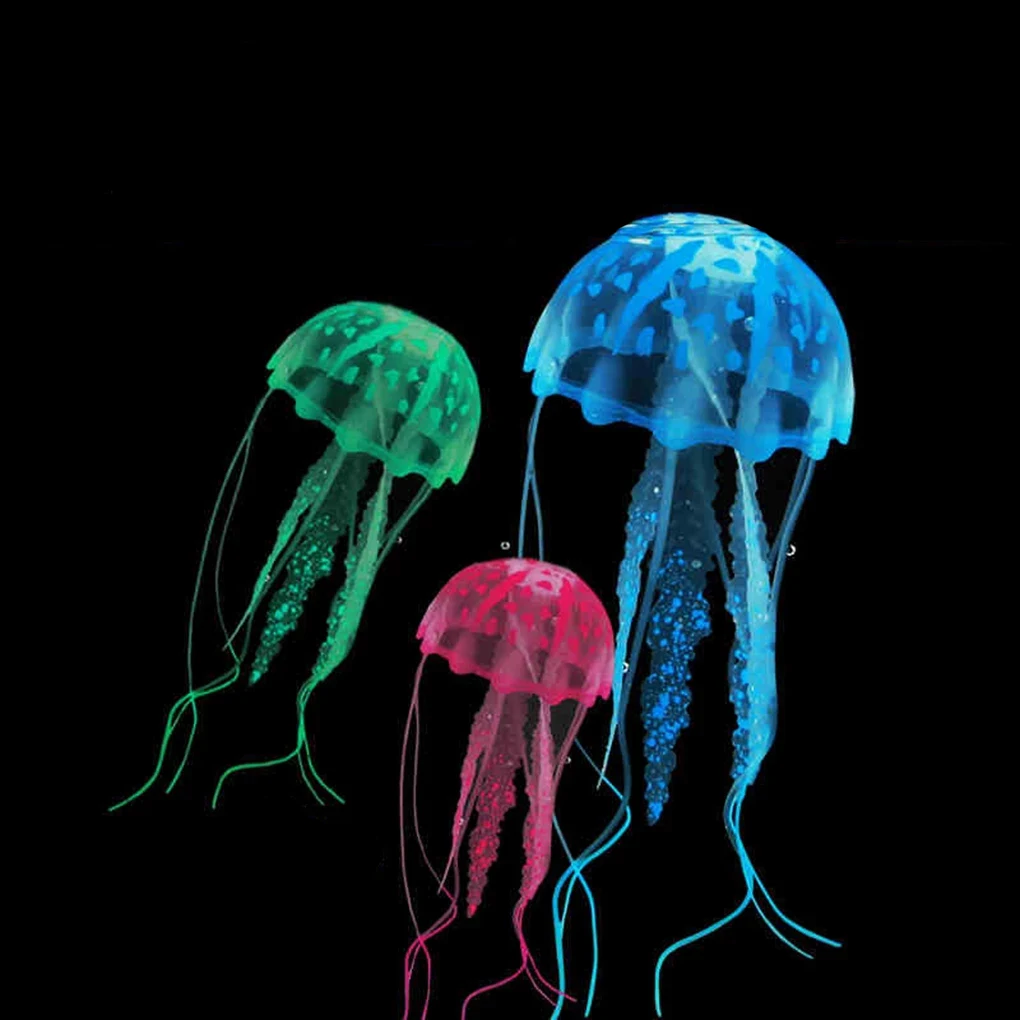 

Colorful Artificial Glowing Effect Jellyfish Fish Tank Aquarium Decor Mini Submarine Ornament Decoration Aquatic Pet Supplies, 5 colors