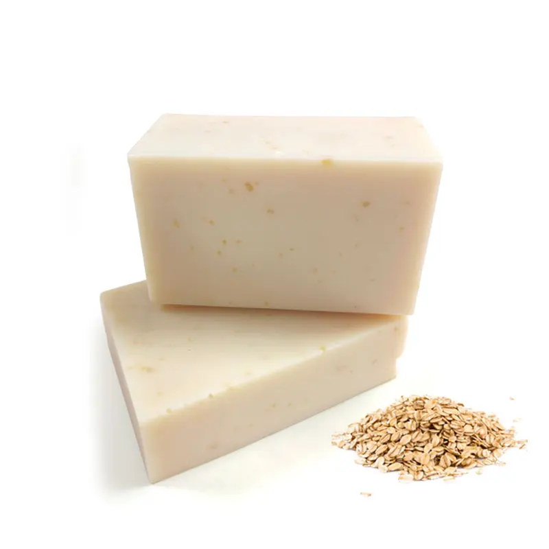 

wholesale natural oatmeal handmade soap for body face hand, White