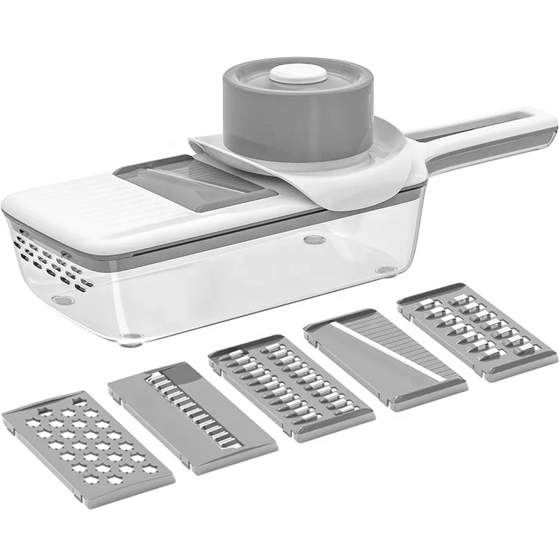 

Multifunctional 6 in 1 mandoline slicer vegetable and food cutter, Red/gray