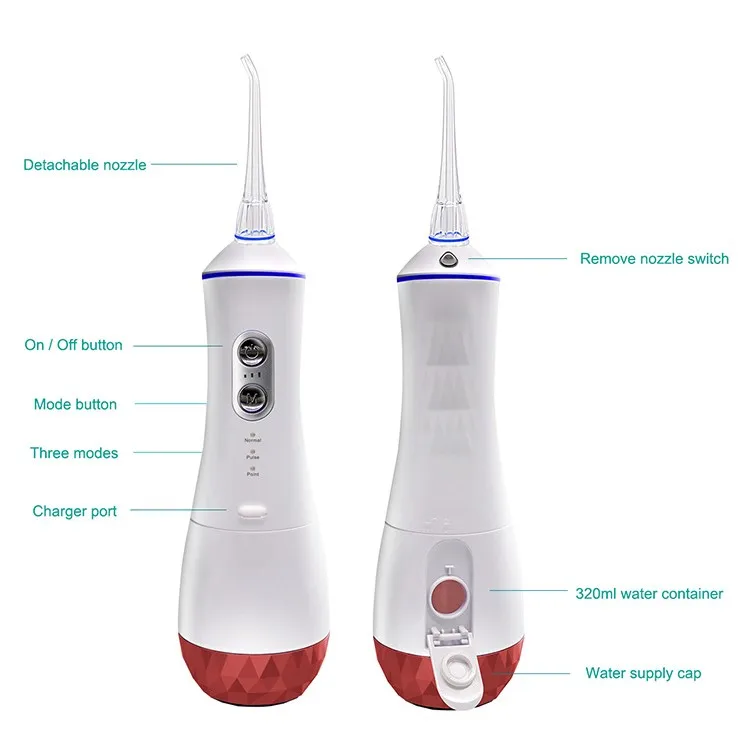 

Portable Electric Dental Water Flosser 9 Modes Oral Irrigator Rechargeable Water Floss