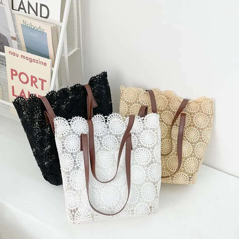 

2021 Summer Large Hand-held bags weave basket for Women Single Shoulder Small lady Bucket bags, 3 colors