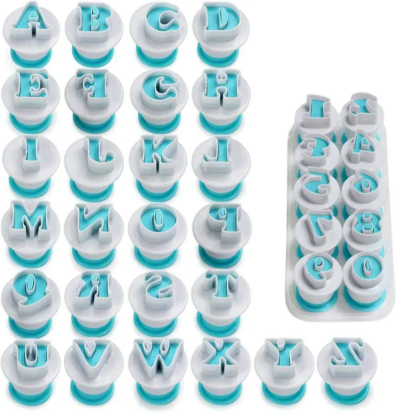 

0745 Uppercase Number Shape Embossing Tool DIY Cookie Cookie Letters and Numbers Fondant Cake Mold, Photo color