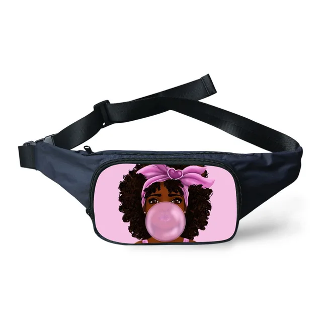 

Fanny Women Black Girls Magic African Waist Packs Ladies Waist Bags with Zipper Females Belt Bag Money Bag, Customized