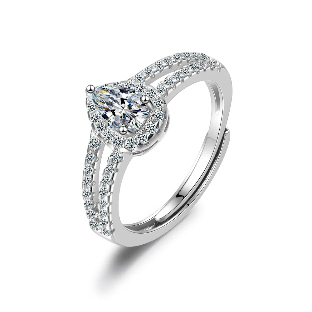 

Water Drop Shape 925 Silver Engagement Women Ring